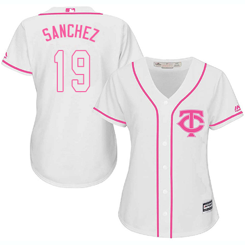 Women's Majestic Minnesota Twins #19 Anibal Sanchez Authentic White Fashion Cool Base MLB Jersey