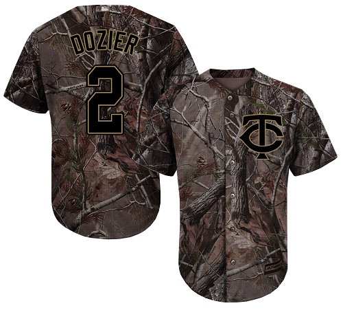 Youth Majestic Minnesota Twins #2 Brian Dozier Authentic Camo Realtree Collection Flex Base MLB Jersey
