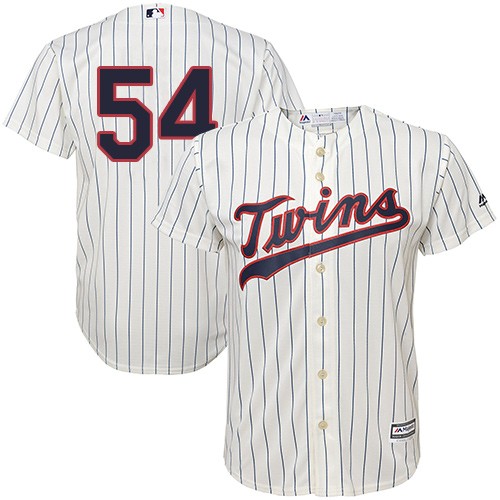 Men's Majestic Minnesota Twins #54 Ervin Santana Replica Cream Alternate Cool Base MLB Jersey