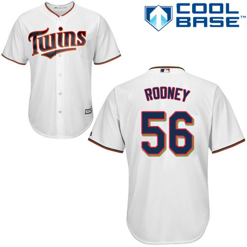 Youth Majestic Minnesota Twins #56 Fernando Rodney Replica White Home Cool Base MLB Jersey