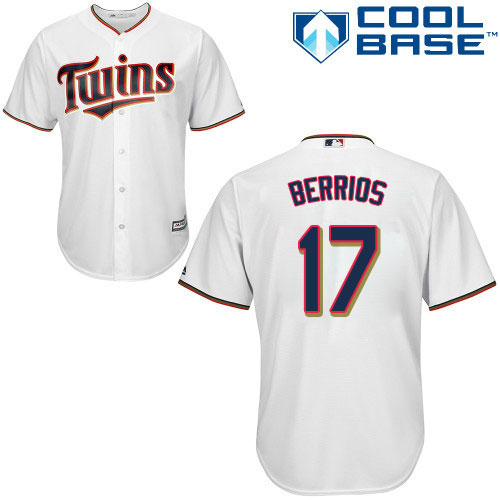 Youth Majestic Minnesota Twins #17 Jose Berrios Authentic White Home Cool Base MLB Jersey