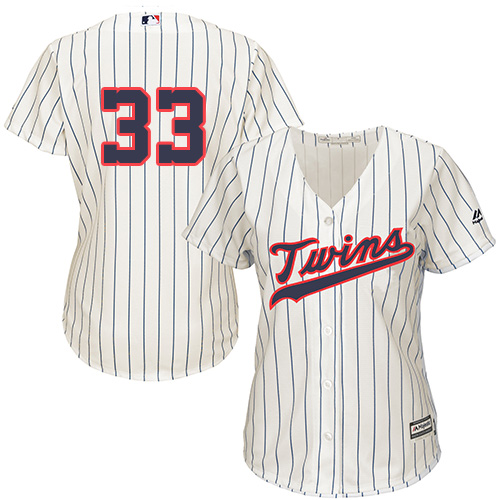 Women's Majestic Minnesota Twins #33 Justin Morneau Authentic Cream Alternate Cool Base MLB Jersey
