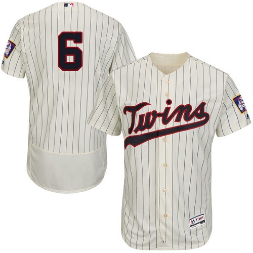 Men's Majestic Minnesota Twins #6 Tony Oliva Authentic Cream Alternate Flex Base Authentic Collection MLB Jersey
