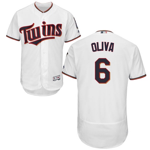Men's Majestic Minnesota Twins #6 Tony Oliva White Home Flex Base Authentic Collection MLB Jersey
