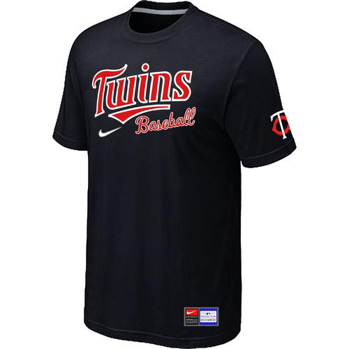 MLB Men's Minnesota Twins Nike Practice T-Shirt - Black