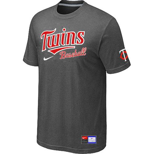 MLB Men's Minnesota Twins Nike Practice T-Shirt - Dark Grey