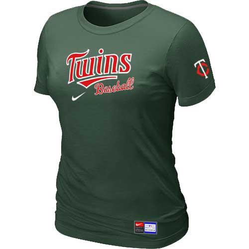 MLB Women's Minnesota Twins Nike Practice T-Shirt - Auqe Green