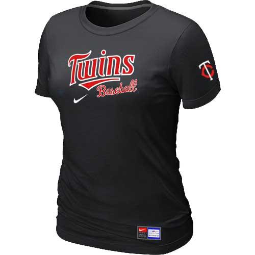 MLB Women's Minnesota Twins Nike Practice T-Shirt - Black