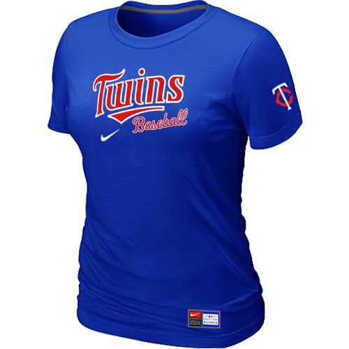 MLB Women's Minnesota Twins Nike Practice T-Shirt - Blue