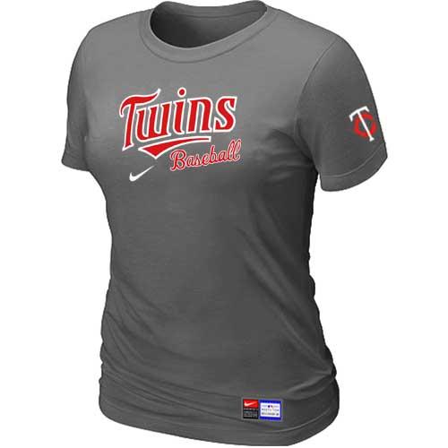 MLB Women's Minnesota Twins Nike Practice T-Shirt - Dark Grey