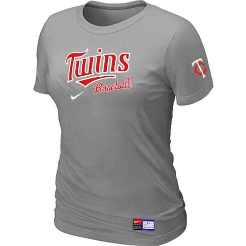 MLB Women's Minnesota Twins Nike Practice T-Shirt - Grey