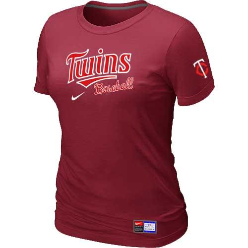 MLB Women's Minnesota Twins Nike Practice T-Shirt - Red
